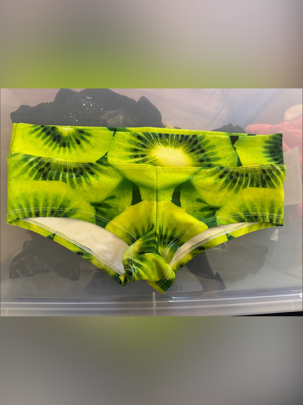 Kiwi Print Athletic Shorts - Vibrant Green